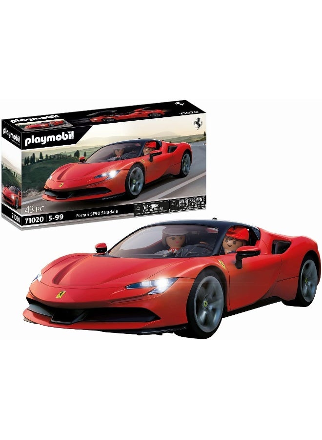 بلاي موبيل بلايموبيل فيراري SF90 سترادالي – مجموعة لعب مع سيارة رياضية، شخصية سائق، إكسسوارات سباق وتفاصيل واقعية للعب إبداعي | موديل 71020 | لعبة إبداعية للأطفال من عمر 4 سنوات فأكثر - Image 1