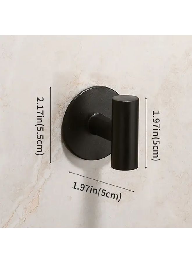 2 Pack Black Waterproof Adhesive Hooks Easy Self Adhesive Install For Hanging Coats Hats Towels Bathrobes Keys Clothes Multifunctional Wall Hooks Closet And Door Spacesaving Storage - Image 3