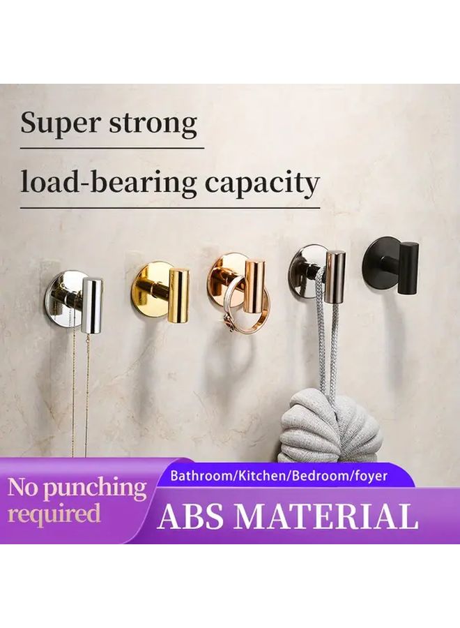 2 Pack Black Waterproof Adhesive Hooks Easy Self Adhesive Install For Hanging Coats Hats Towels Bathrobes Keys Clothes Multifunctional Wall Hooks Closet And Door Spacesaving Storage - Image 1