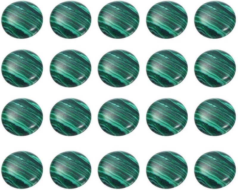 comfrt 20pcs Natural Half Round Flat Back Cabochons Stones Beads Malachite Semi Precious Gemstones Dome Cameos for Jewelry Making 10mm - Image 1
