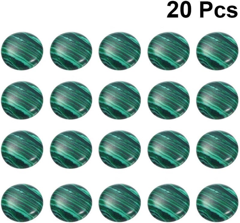 comfrt 20pcs Natural Half Round Flat Back Cabochons Stones Beads Malachite Semi Precious Gemstones Dome Cameos for Jewelry Making 10mm - Image 2
