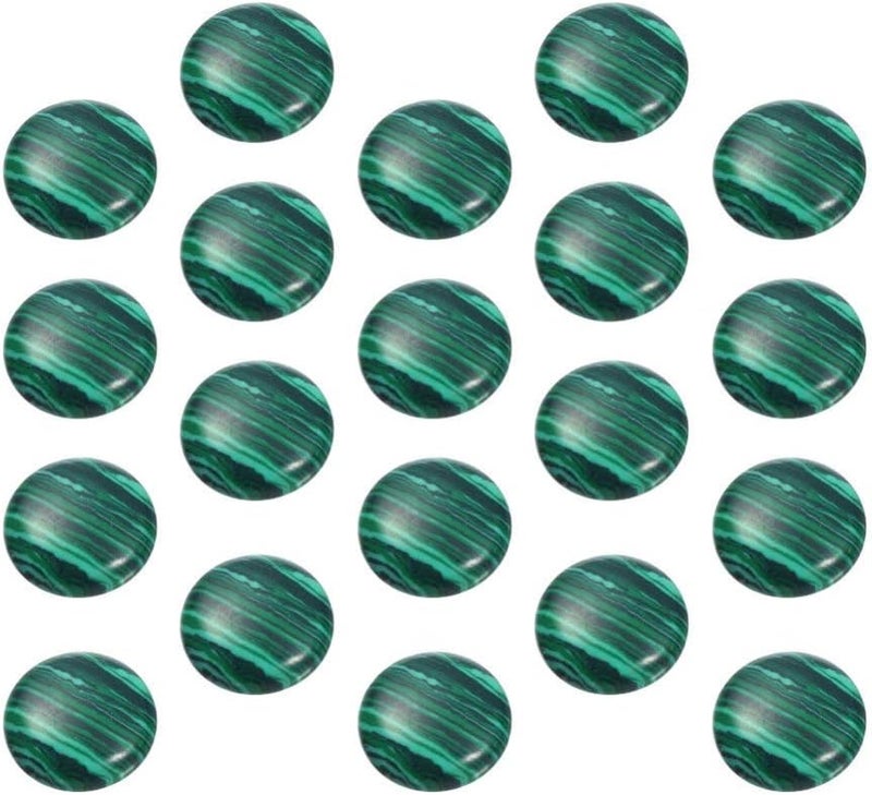 comfrt 20pcs Natural Half Round Flat Back Cabochons Stones Beads Malachite Semi Precious Gemstones Dome Cameos for Jewelry Making 10mm - Image 3