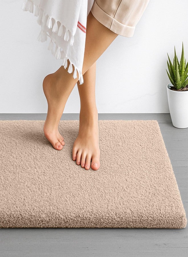 enera Microfibre Bath Mat | Soft & Absorbent 2500 GSM | Non-Slip Latex Backing | Quick Dry, Washable Multipurpose Floor Mat for Bathroom, Bedroom, Kitchen & Home (Opal 40 x 60 cm) (Taupe) - Image 5