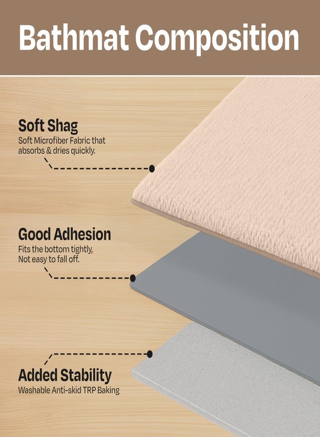 enera Microfibre Bath Mat | Soft & Absorbent 2500 GSM | Non-Slip Latex Backing | Quick Dry, Washable Multipurpose Floor Mat for Bathroom, Bedroom, Kitchen & Home (Opal 40 x 60 cm) (Taupe) - Image 4