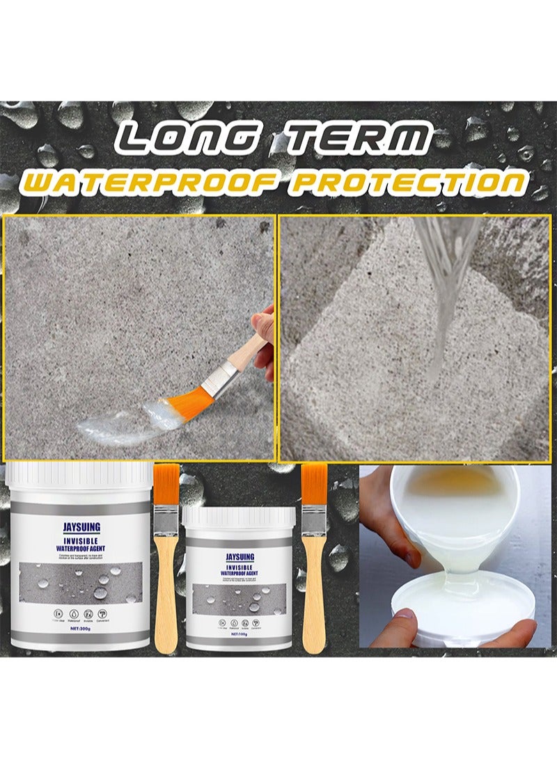 جايسوينغ عامل مقاوم للماء غير مرئي 100 جرام، مادة مانعة للتسرب عازلة للماء شفافة، لاصقة شفافة مقاومة للماء، مادة مانعة للتسرب قوية جدًا تنطبق على جدار الحمام وسقفه في الداخل والخارج (قطعتان) - Image 5