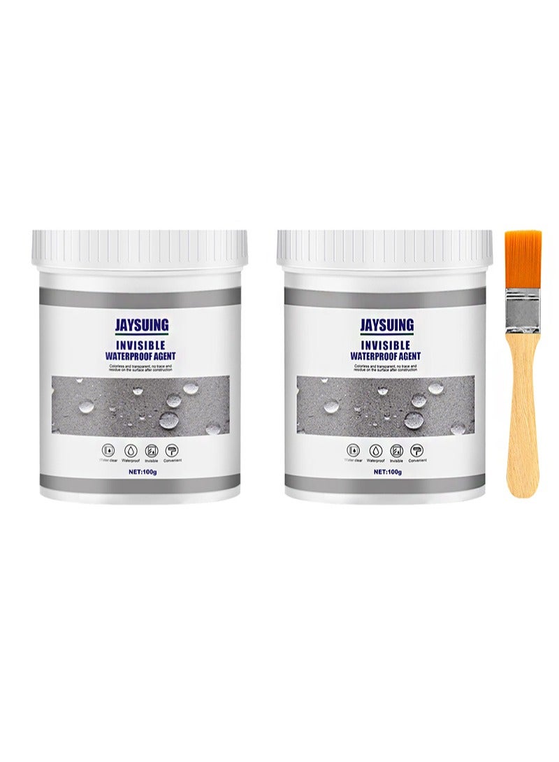 جايسوينغ عامل مقاوم للماء غير مرئي 100 جرام، مادة مانعة للتسرب عازلة للماء شفافة، لاصقة شفافة مقاومة للماء، مادة مانعة للتسرب قوية جدًا تنطبق على جدار الحمام وسقفه في الداخل والخارج (قطعتان) - Image 1