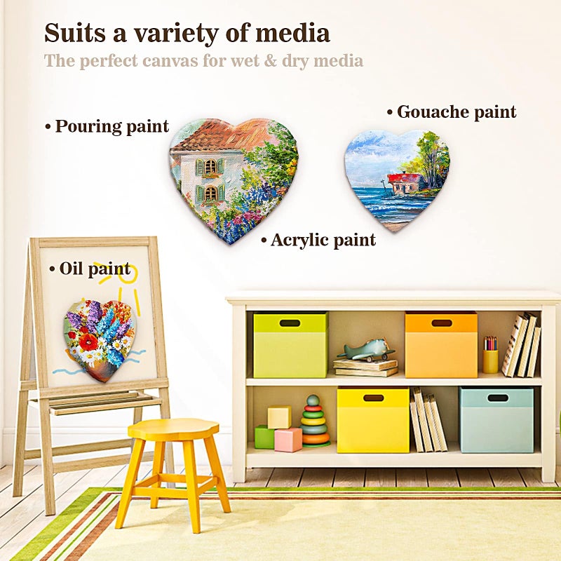 URBAN BOX Canvas Boards for Painting,White Blank Stretched Canvas Boards for Oil or Acrylic Painting,Artist White Cotton Canvas Board,Kit DIY Gift for Kids Artist Painters Beginners (Pack of 3) - Image 3