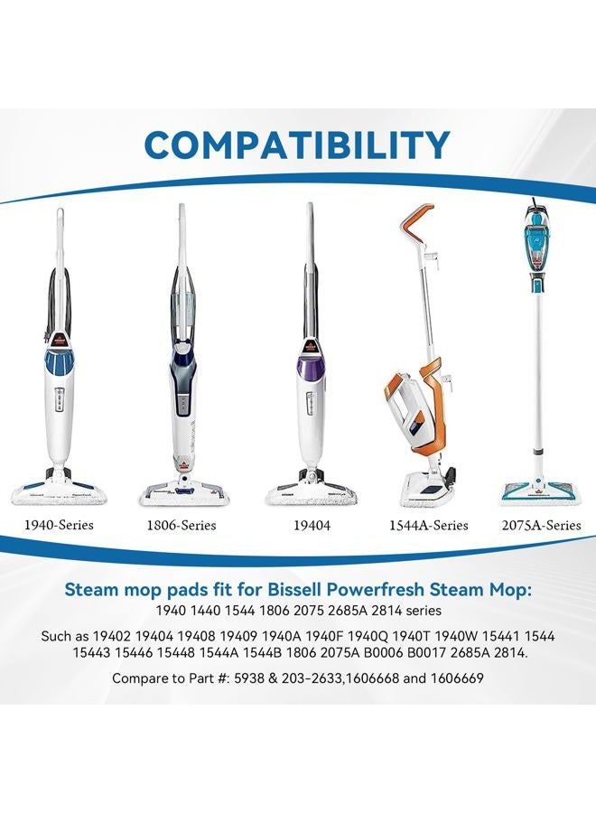 S2U 6 Pack Steam Mop Pads for Bissell Steam Mop, Washable Steam Mop Replacement Pads for Bissell Powerfresh Steam Mop, Cost Effective for Daily Weekly Household/After Pets Tile Floor Cleaning Mopping - Image 3