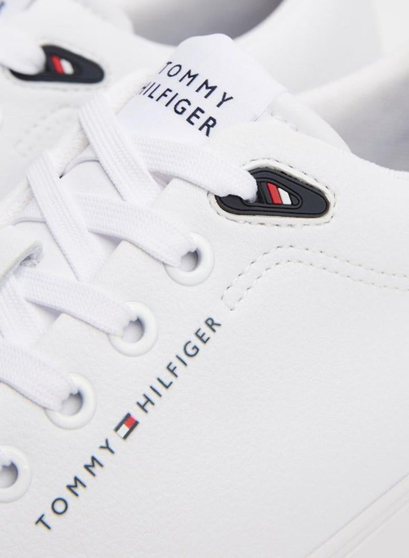 TOMMY HILFIGER Logo Lace-Up Trainers With Leather - Image 5