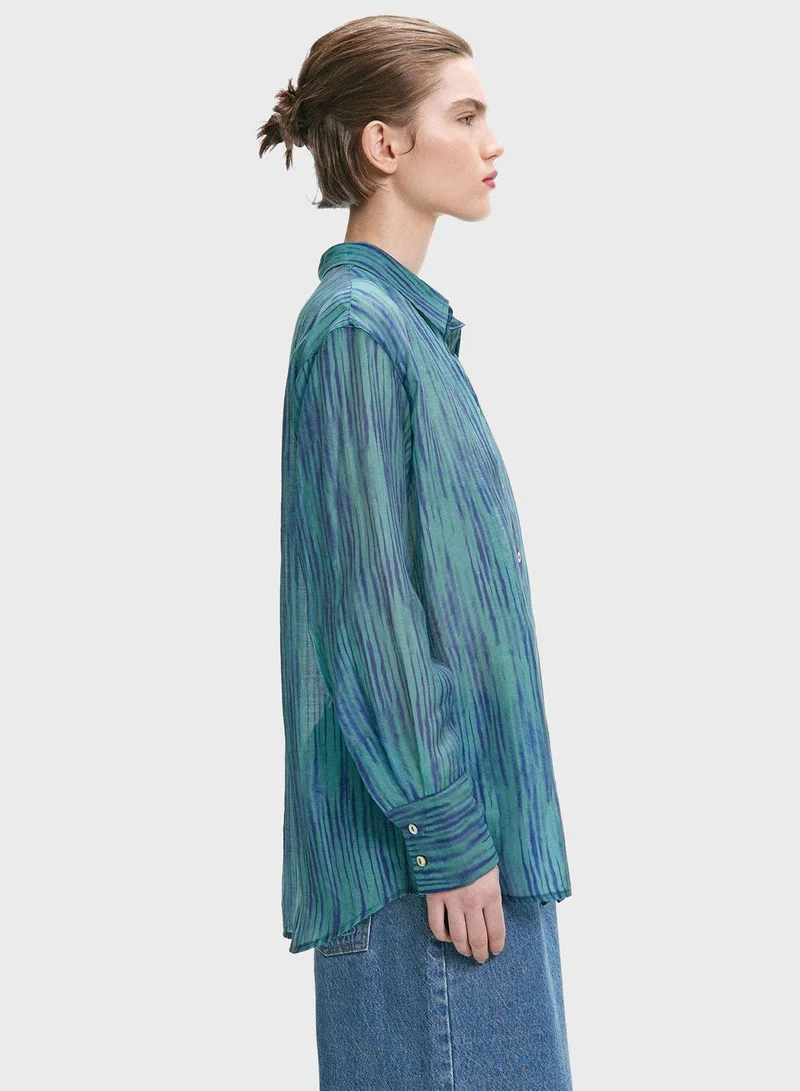 PARFOIS Printed Button Down Shirt