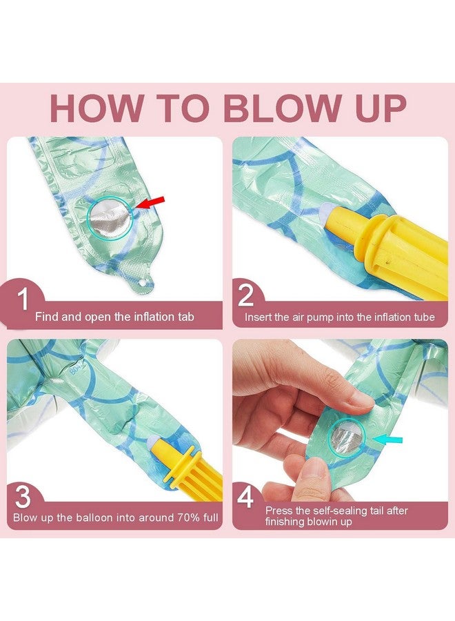 بارتي بروبس بالونات حورية البحر الضخمة من بارتي بروبس - 6 قطع، زينة عيد ميلاد بطابع حورية البحر | زينة عيد ميلاد للبنات بعمر 5 سنوات | زينة حورية البحر لأعياد الميلاد | طفل في عيد الميلاد الخامس - متعدد الألوان - Image 3