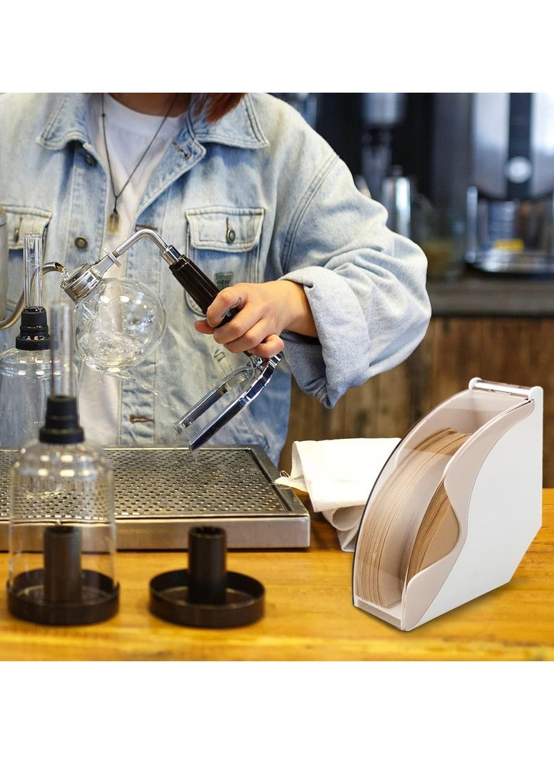 Arabest Coffee Filter Holder, Coffee Filter Box with Dustproof Cover, Filter Paper Holder for Coffee Shop, Home, Storage Capacity of 100 pcs Paper Filters (White)  - Image 2