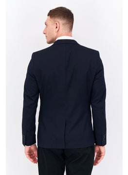 Jules Men Slim Fit Long Sleeves Plain Blazer, Navy  - Image 4