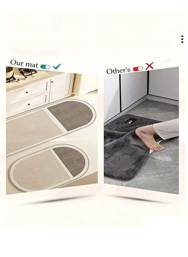 Diatom Mud Bath Mat Set Bathroom Kitchen Rug Mat Extra Soft and Absorbent Bath Rugs Non-Slip Quick Drying Floor Bath Tub Mat for Bathroom Floor Tub and Shower 40*60cm/40*120cm - Image 5