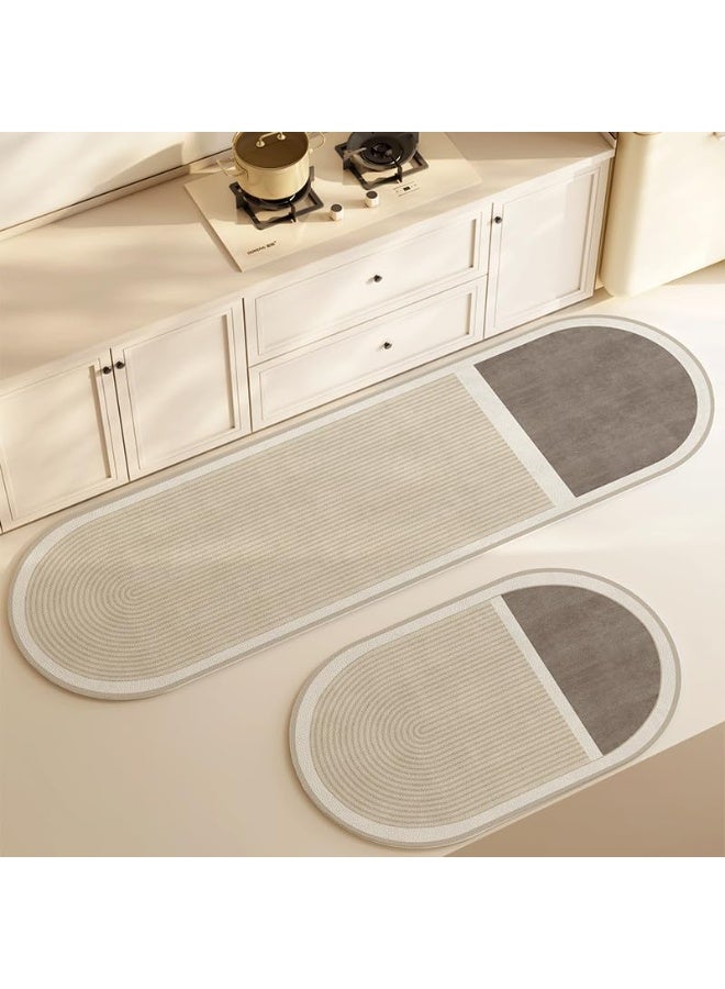 Diatom Mud Bath Mat Set Bathroom Kitchen Rug Mat Extra Soft and Absorbent Bath Rugs Non-Slip Quick Drying Floor Bath Tub Mat for Bathroom Floor Tub and Shower 40*60cm/40*120cm - Image 1