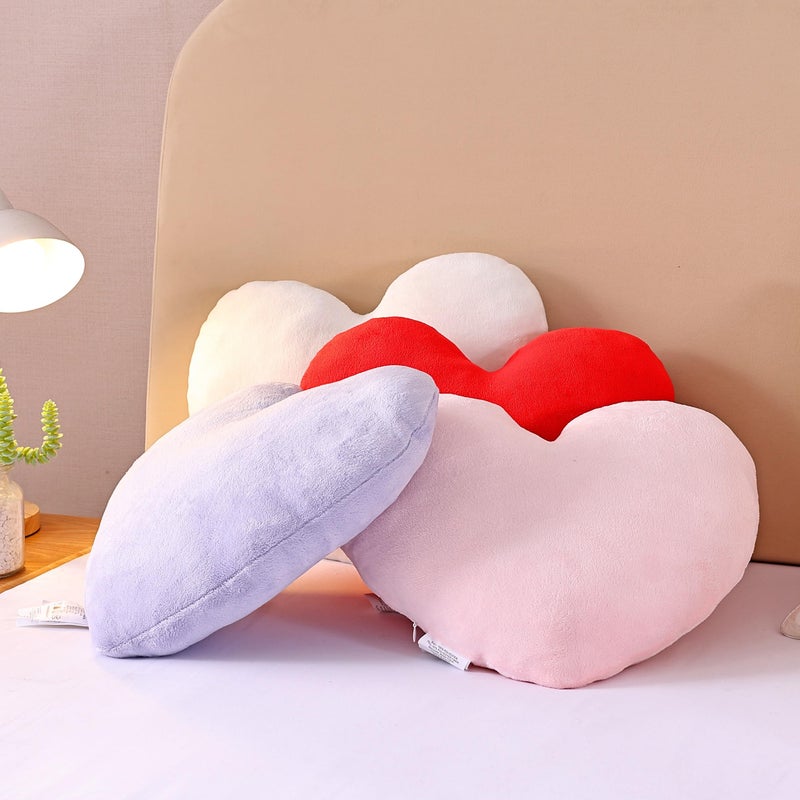 EVOLIVE Heart Pillow, Love Pillow Gifts, 15X17 Inch Large Heart Shaped Pillows, Micromink Room Decor Throw Pillows, Living, Bedroom, Indoor Outdoor (Pink) - Image 4