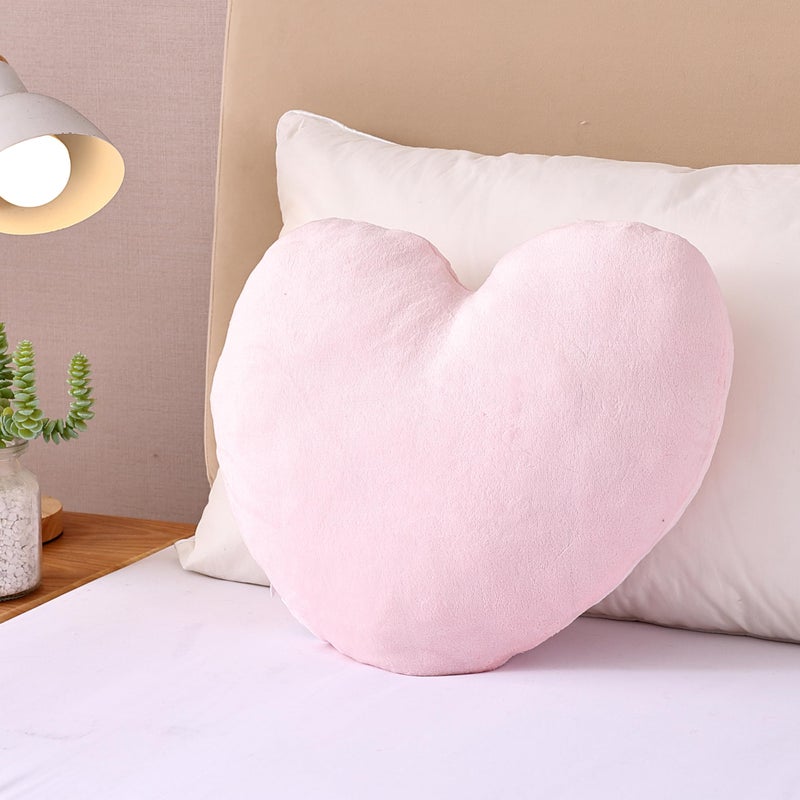 EVOLIVE Heart Pillow, Love Pillow Gifts, 15X17 Inch Large Heart Shaped Pillows, Micromink Room Decor Throw Pillows, Living, Bedroom, Indoor Outdoor (Pink) - Image 1