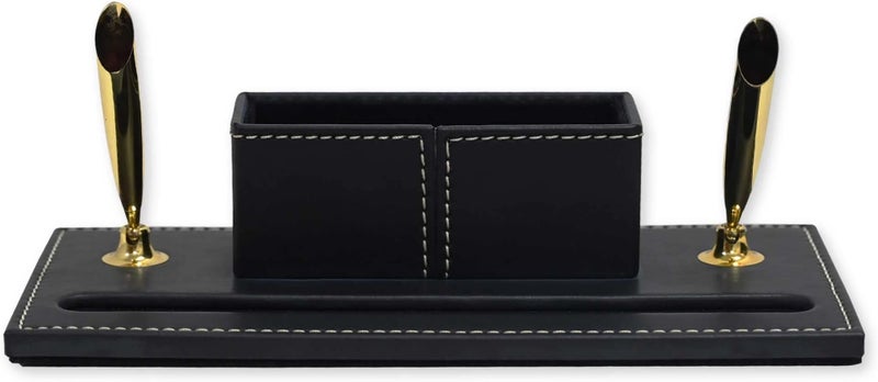 FIS® Executive Desk Set, Italian PU Materials, Set of 9 Pieces, Black Color, Pack in Gift Box-FSDS172BK - Image 4