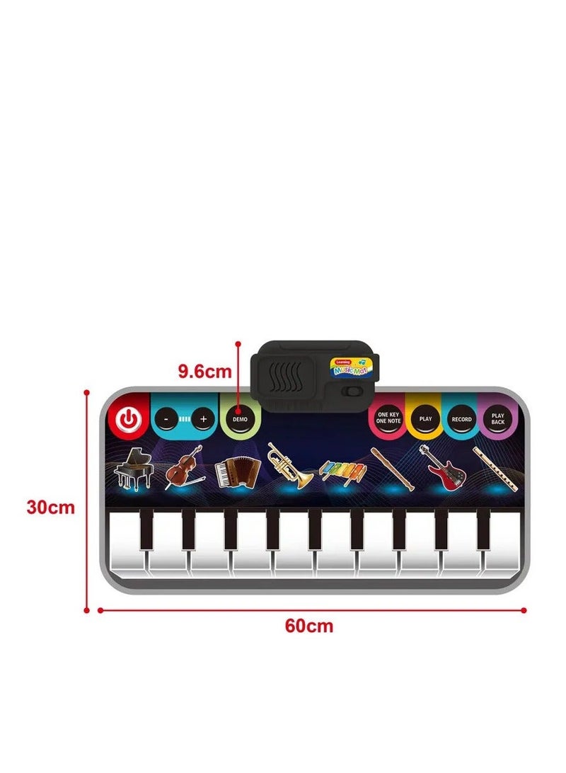 Touch-activated musical piano mat for children – Educational music mat with keyboard and multiple instrument sounds – Recording and playback – Educational toy for skill development – ​​Size 60 x 30 cm – Model S21217 - Image 2