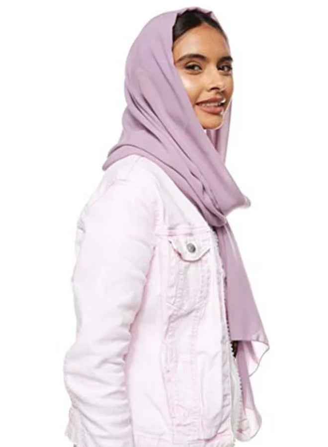 SHOPI Solid Chiffon Hijab Shailah Lavender Blush - Image 2