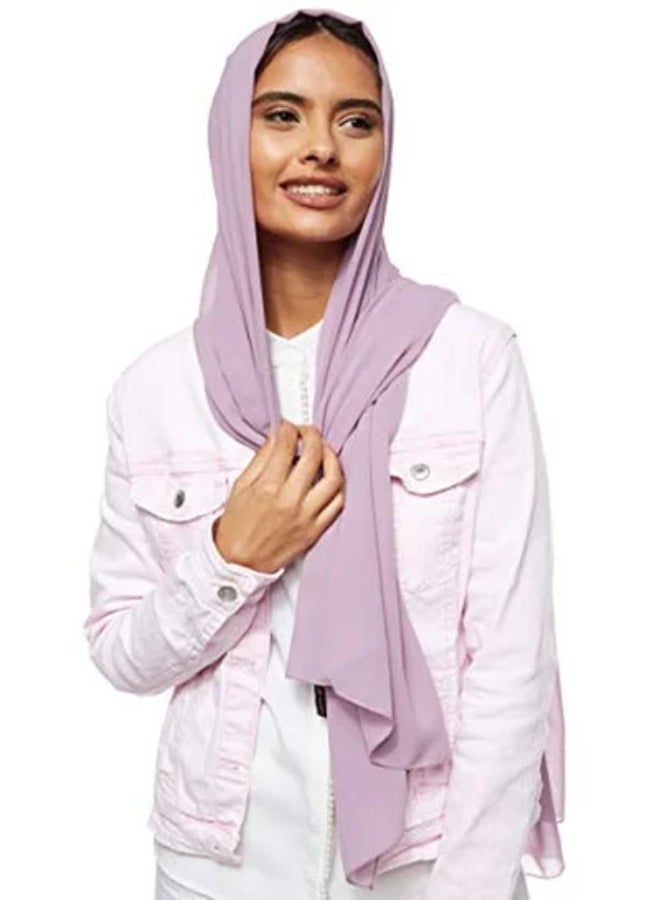 SHOPI Solid Chiffon Hijab Shailah Lavender Blush - Image 1