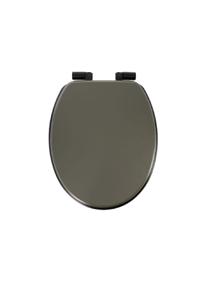 Tendance MDF Wood Toilet Seat with Fixing Kit Khaki and Black 18 Inch AA4112143 - Image 1