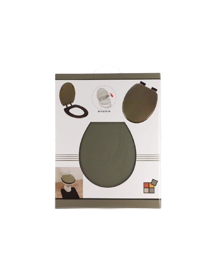 Tendance MDF Wood Toilet Seat with Fixing Kit Khaki and Black 18 Inch AA4112143 - Image 2
