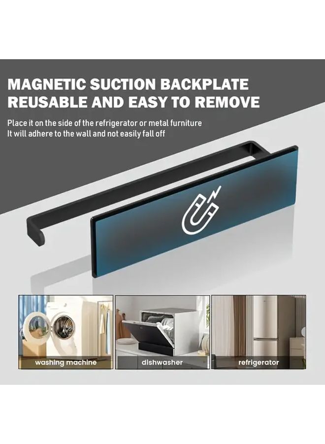 Black Magnetic Paper Towel Holder Wall Mounted No Drilling Required Kitchen Bathroom - Image 4