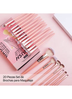 Makeup Brush Set 20Pcs Premium Synthetic Foundation Face Powder Blush Concealers Make Up Brushes Sets (Pink) - pzsku/Z3F46C09E8DC0D54E881EZ/45/_/1733729677/1c50a241-454b-43bf-bb07-6473050b012b