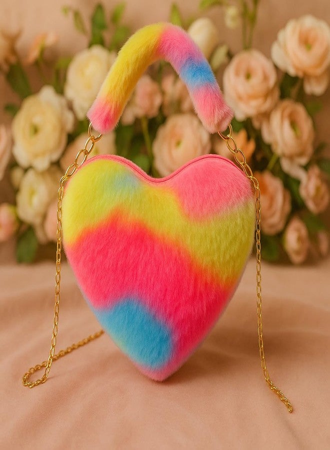 CULT FACTORY Pretty Baby Bag Love Shape Purse for Kids Girls Mini Hand Bag for Girls with Chain (Multicolor) - Image 2