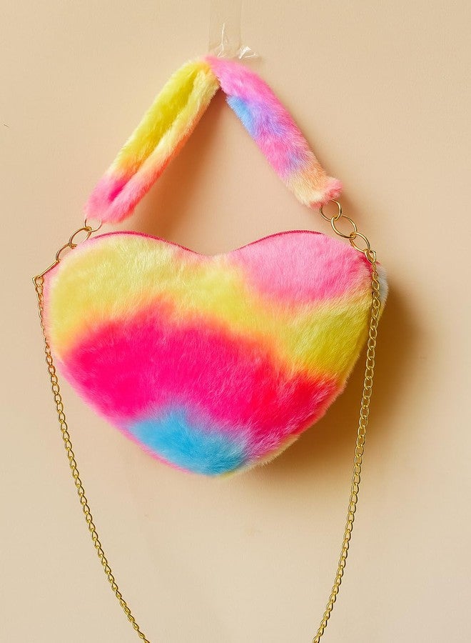 CULT FACTORY Pretty Baby Bag Love Shape Purse for Kids Girls Mini Hand Bag for Girls with Chain (Multicolor) - Image 5
