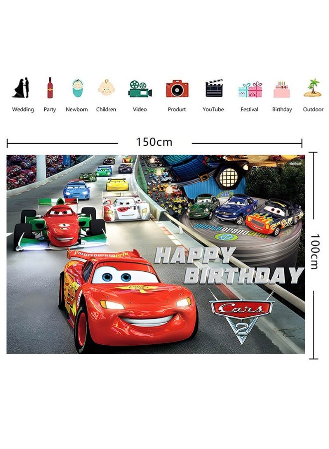 Pixar Birthday party background decoration cloth suitable for children's birthday photography supplies background photo props (size 150cmx100cm) - Image 5