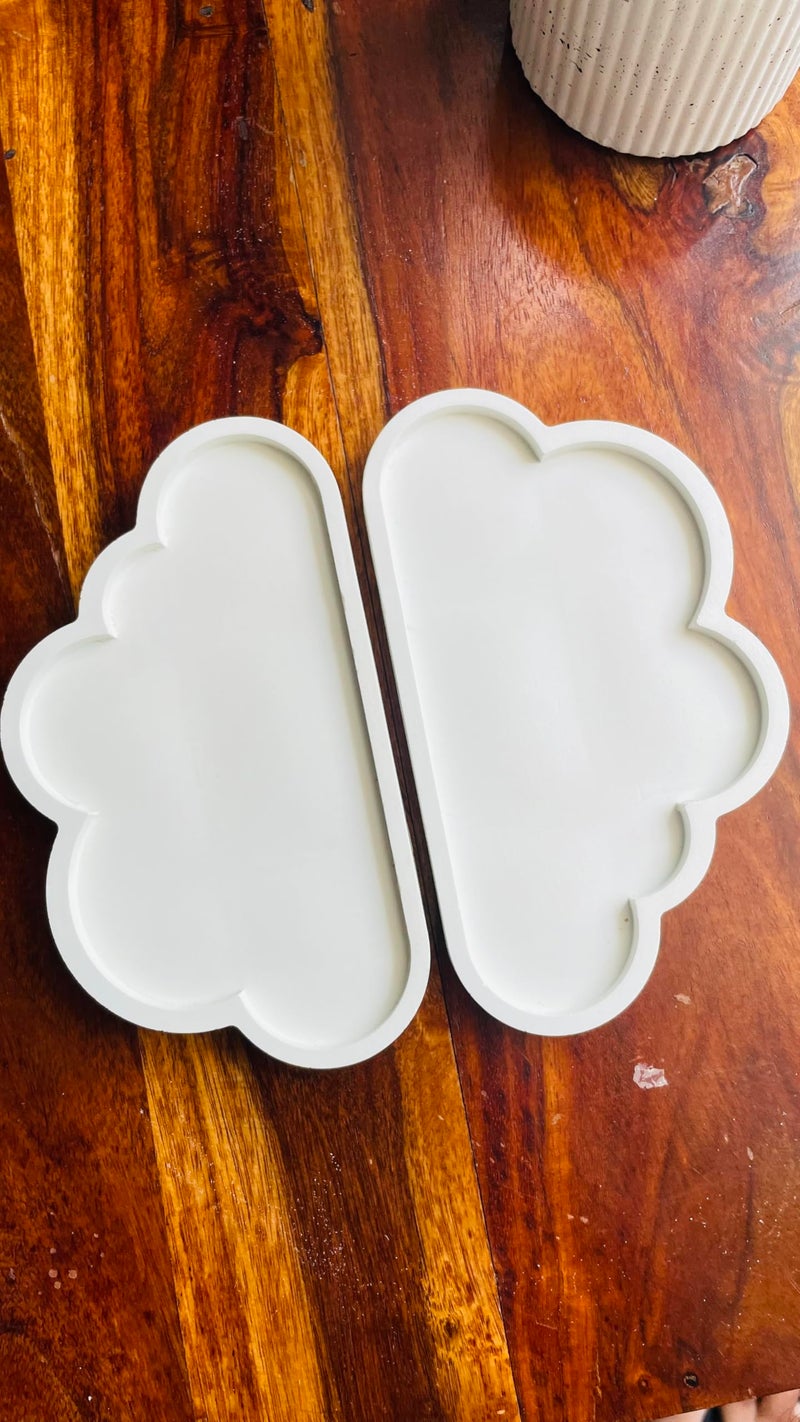 TREETRUNK® Mini Cloud Tray | Jewellery Tray | Aesthetic Tray | Minimalist Decor | Trinket Tray | Modern Home Decor | New Home Gift | Multipurpose (13.8×17.8cm) (Set of 2) - Image 1