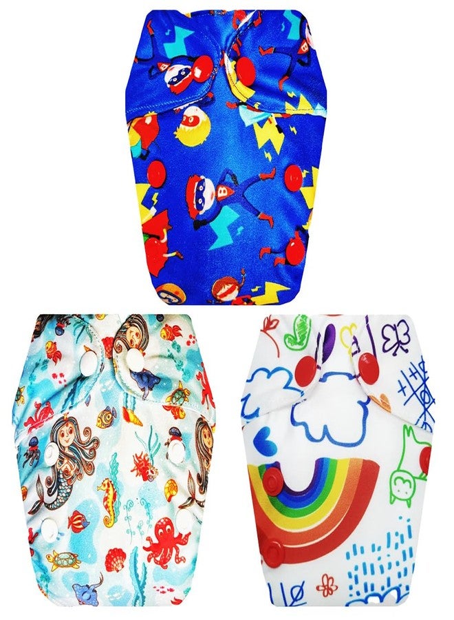 حفاضات قماشية فاخرة من دمبلدو للأطفال حديثي الولادة مع ماصة مدمجة (عبوة من 3 قطع) | ناعمة ولطيفة | تسمح بمرور الهواء | سريعة الجفاف | مثالية لفصل الصيف الهندي | من 0 إلى 4 أشهر | للجنسين - Image 1