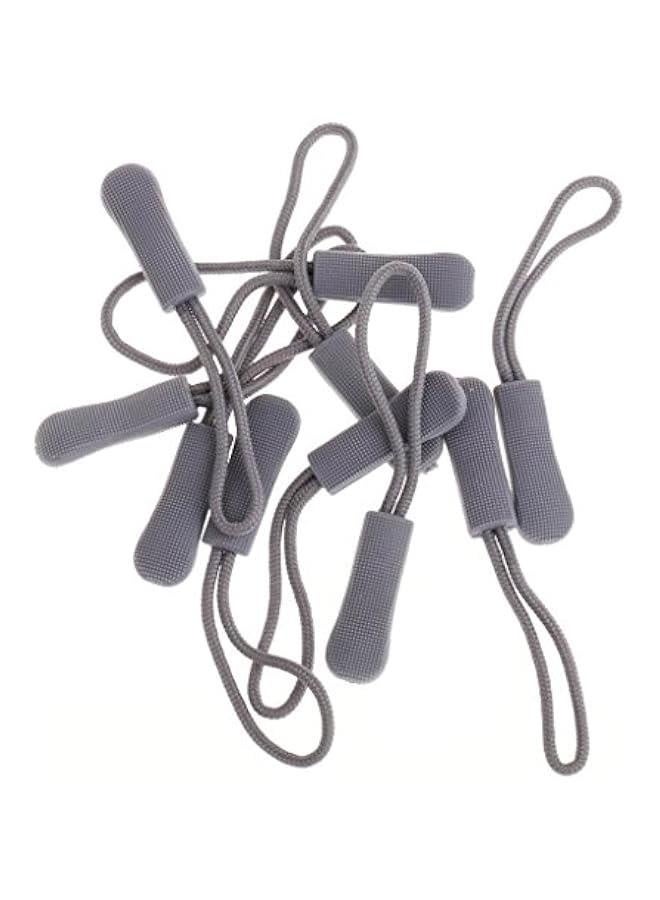 10pcs Zipper Pull Cord Zip Puller Zip Fastener Zip Slider Replacement Jacket Bag, Grey - Image 3