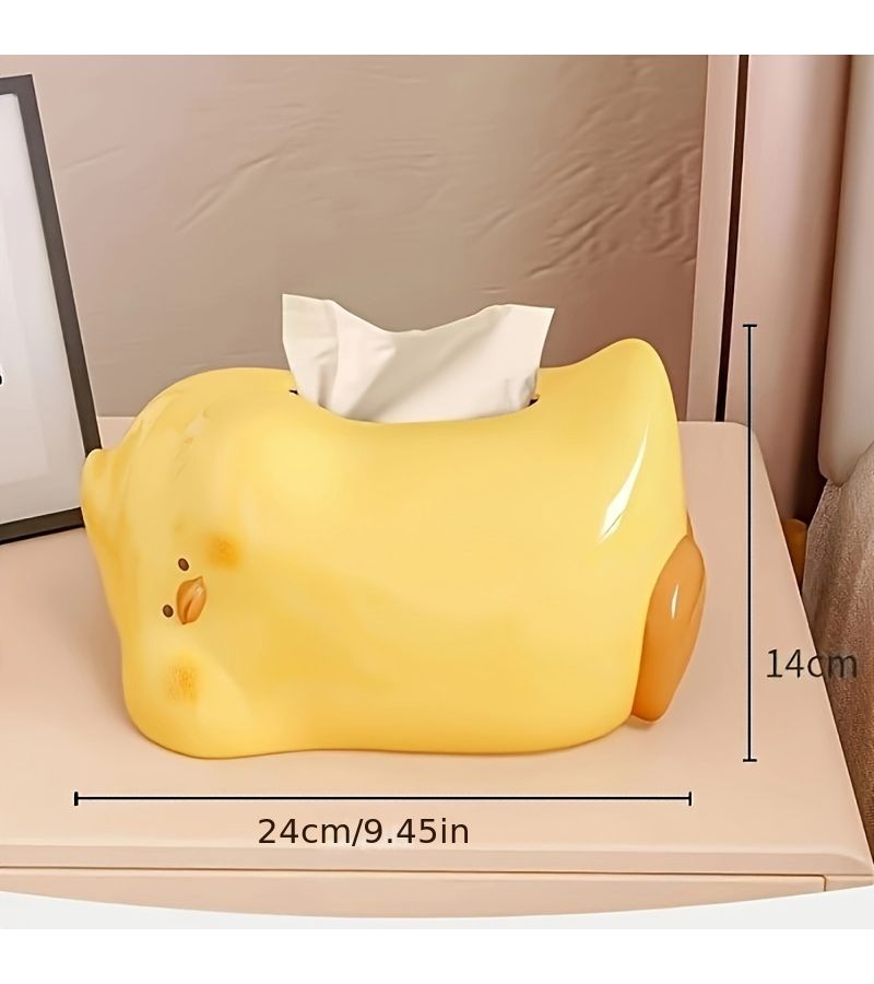 Creamy White Duck Tissue Box Ceramic Decorative Home Gift For Table Living Room - Image 3