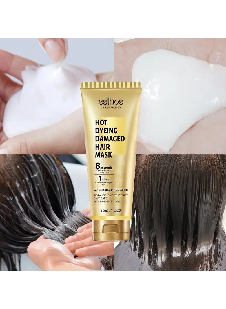 EELHOE 100g 8-Second Keratin Professional Hair Care Cream: Moisturizing & Smoothing Mask with Coconut Oil and Glycerin - Image 1