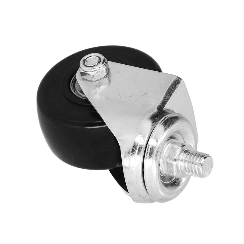 2.6 Inch Polypropylene Fixed Caster Wheels 360 Degree Swivel with Mounting Bracket - Image 5