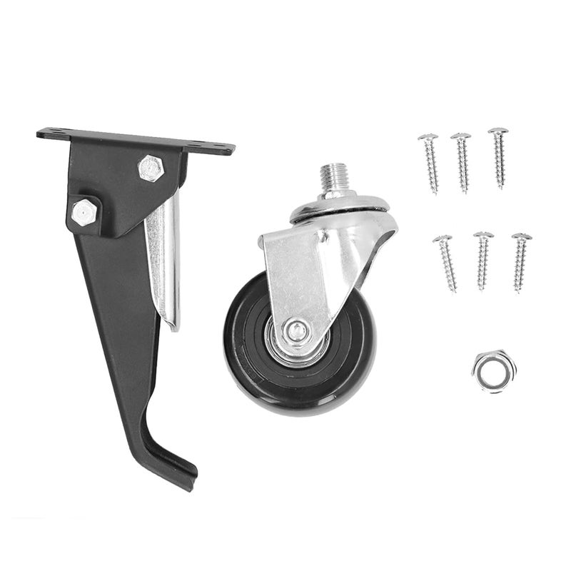 2.6 Inch Polypropylene Fixed Caster Wheels 360 Degree Swivel with Mounting Bracket - Image 1