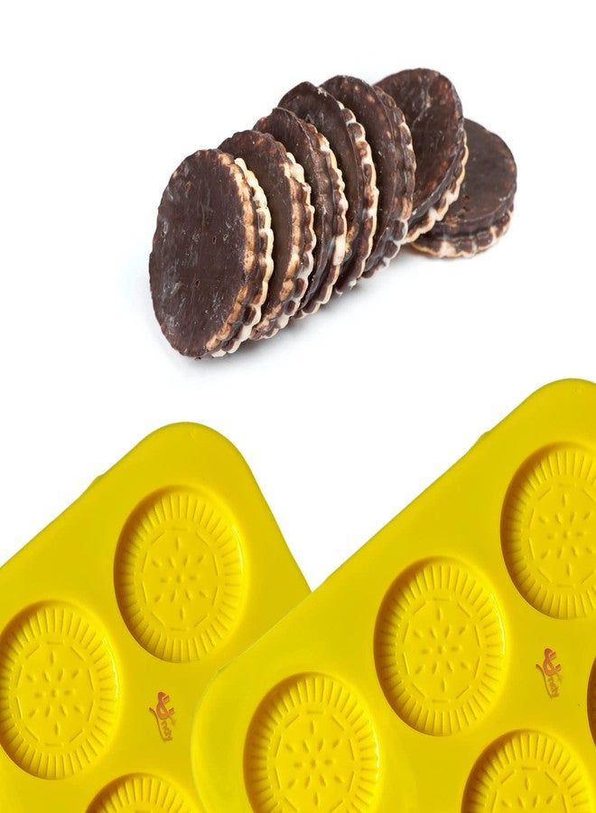 Undy Silicone Cookie Mould Garnishing Mould Chocolate Mould for Chocolate Making Mould Silicon Moulds for Chocolate Cookies Cake Decoration Soap Resin Arts, Shape (Round Cookies, 2 Piece) - Image 2