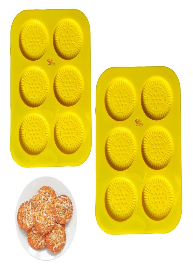 Undy Silicone Cookie Mould Garnishing Mould Chocolate Mould for Chocolate Making Mould Silicon Moulds for Chocolate Cookies Cake Decoration Soap Resin Arts, Shape (Round Cookies, 2 Piece) - Image 1