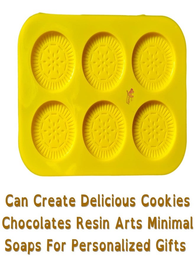 Undy Silicone Cookie Mould Garnishing Mould Chocolate Mould for Chocolate Making Mould Silicon Moulds for Chocolate Cookies Cake Decoration Soap Resin Arts, Shape (Round Cookies, 2 Piece) - Image 3