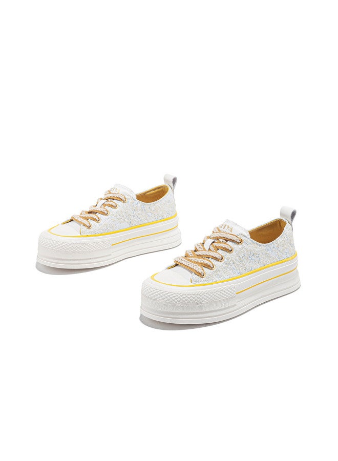 SAFIYA Saturday Canvas Shoes Women 2025 New Chinese Floral Print Versatile Platform Sneakers With Thick Sole For Height Increase And Casual Wear - Image 2