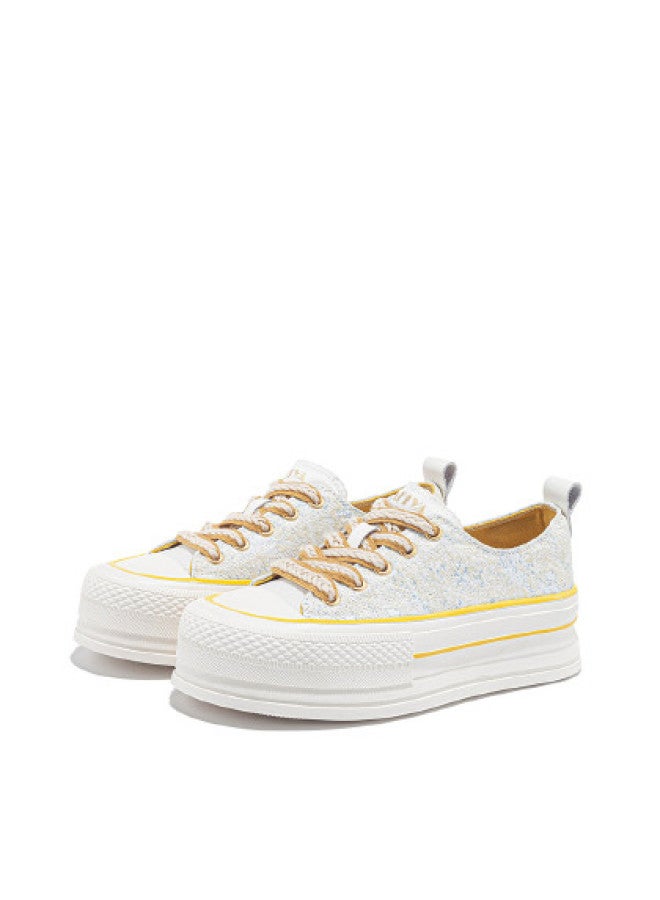 SAFIYA Saturday Canvas Shoes Women 2025 New Chinese Floral Print Versatile Platform Sneakers With Thick Sole For Height Increase And Casual Wear - Image 1