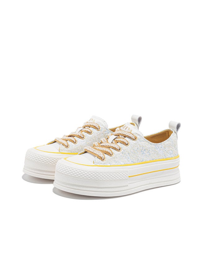SAFIYA Saturday Canvas Shoes Women 2025 New Chinese Floral Print Versatile Platform Sneakers With Thick Sole For Height Increase And Casual Wear - Image 5