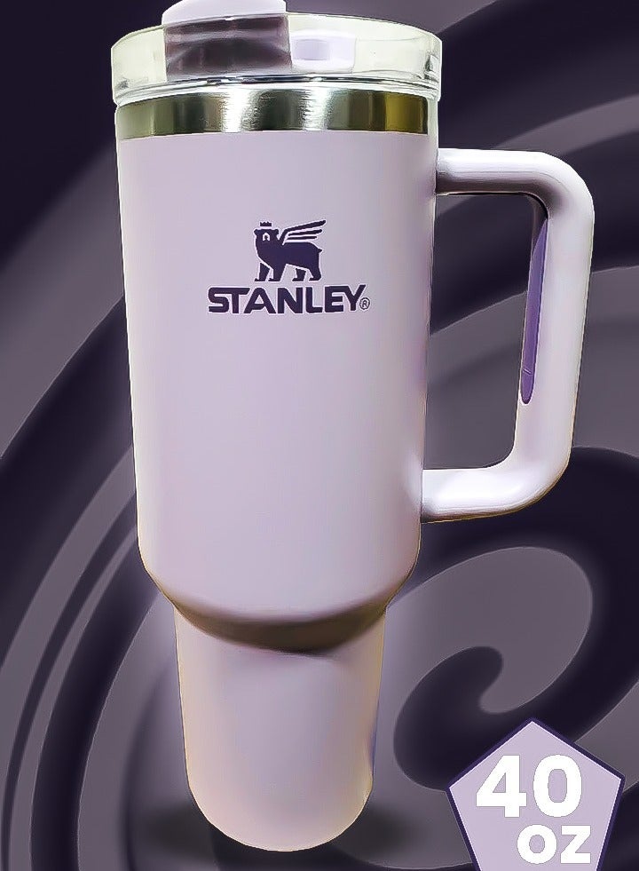 Stanley 40oz Tumbler Stainless Steel Travel Mug with Reusable Straw BPA Free Eco Friendly and Dishwasher Safe Leakproof FlowState Lid Double Wall Insulation Keeps Drinks Hot for 16 Hours and Cold for 24 Hours Slim Base Fits Most Car Cup Holders Rugged Ergonomic Handle Designed for Travel Work and Outdoor Adventures
