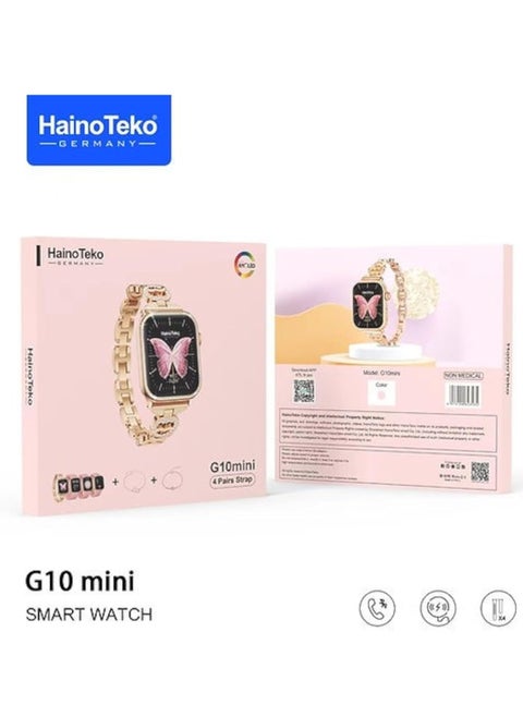 Haino Teko G10 Mini Smartwatch with IPS Display, 4 Interchangeable Straps, Health Tracking, Lightweight Design