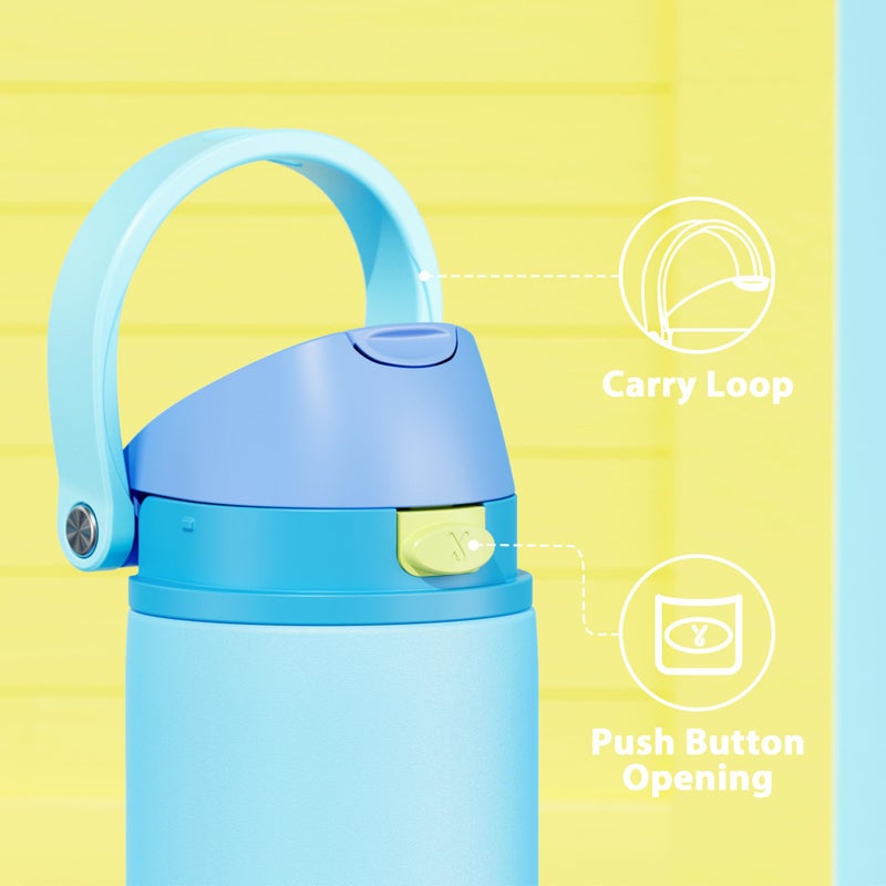 Meoky 24 Oz Insulated Water Bottle For Men: Meoky Stainless Steel Water Bottle With 2-In-1 Straw And Spout Lid - Leak Proof  Cold For 24 Hours  Fits In Car Cup Holder  Bpa-Free For Sports Travel  Azure - Image 5