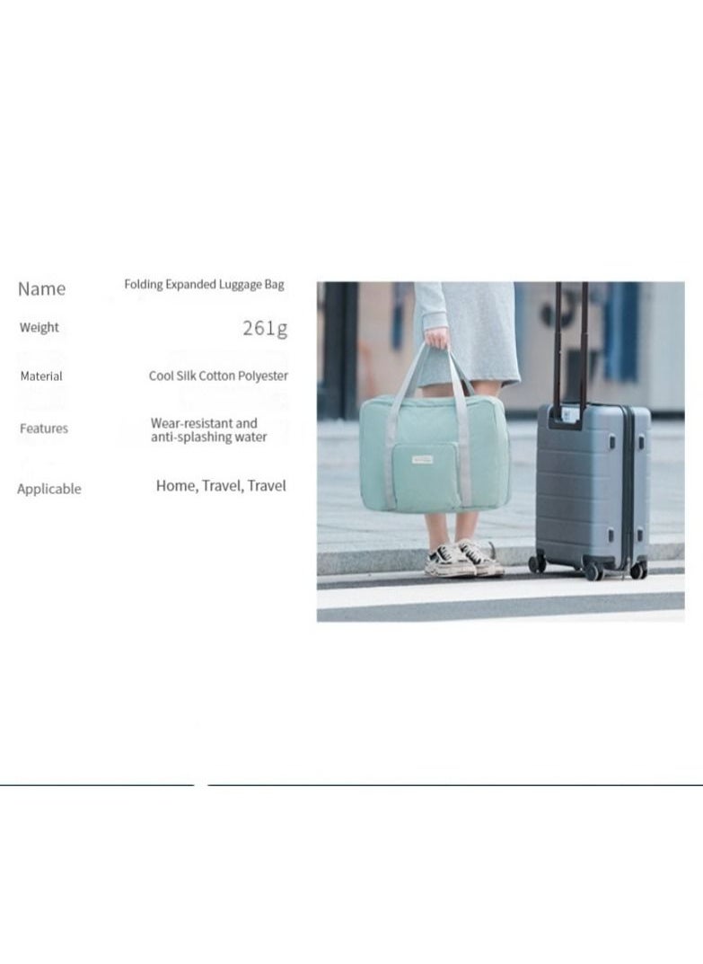 M MIAOYAN - M MIAOYAN Folding travel bag cloth art clothing packing luggage bag business trip expandable storage bag navy blue - Image 1
