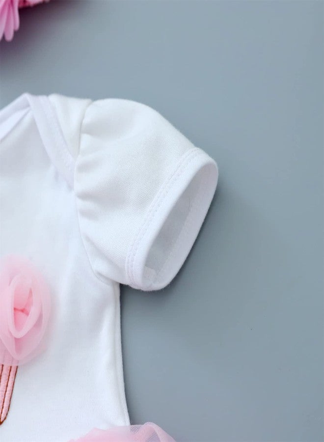 ZIYIUI Reborn Baby Dolls Clothes 22 inch Outfit Accessories 2pcs Set for 20-22 Inch Reborn Doll Newborn Girl White and Pink Skirt - Image 5